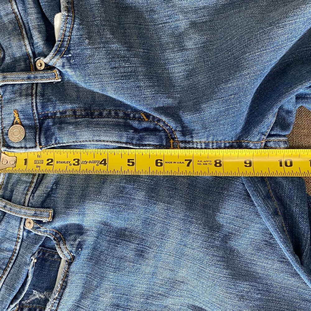 Banana Republic PETITE Curvy Girlfriend Denim Jeans Women's 6P Blue Distressed - Picture 11 of 14